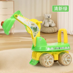 四轮滑行车儿童挖掘机恐龙挖机可360旋转男女宝宝1-3岁工程滑行车