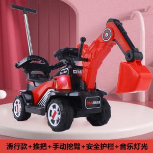 儿童电动车可坐人滑行1-3-6岁儿童工程车挖土机可换向大号挖掘机