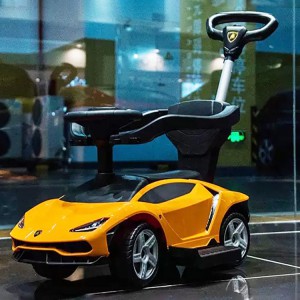 儿童扭扭车宝宝滑行车1-3岁四轮带推杆推车推把滑行车