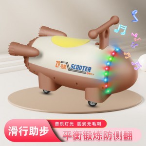 飞机溜溜车2岁儿童男女卡通宝宝玩具静音轮防侧翻滑行车益智
