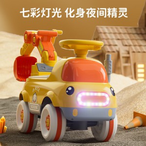 滑行可坐人滑行儿童挖掘机闪光宝宝四轮载人挖机钩机工程车