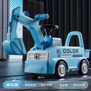 挖掘机儿童可坐人可骑挖土机大号玩具男孩1到3岁扭扭车滑行工程车