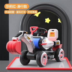 大号儿童滑行挖掘机可坐可骑带音乐灯光宝宝四轮工程滑行车