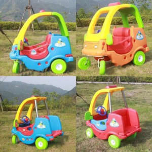 儿童游戏玩具车淘气堡公主车塑料四轮滑行助力学步车幼儿园小房车