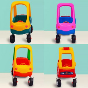 儿童游戏玩具车淘气堡公主车塑料四轮滑行助力学步车幼儿园小房车