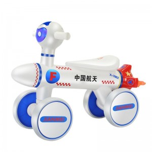 小火箭儿童滑行车航天玩具车四轮车1到5岁宝宝太空人平衡助步车