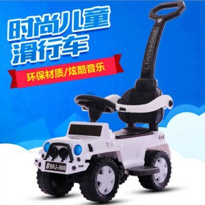 儿童扭扭车带音乐宝宝滑行四轮溜溜车1-3岁助步车带护栏手推童车