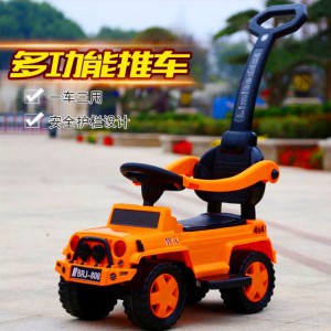 儿童扭扭车带音乐宝宝滑行四轮溜溜车1-3岁助步车带护栏手推童车