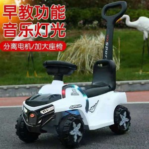 新款带推把宝宝四轮溜溜车 灯光音乐滑行推车 儿童四轮滑行车