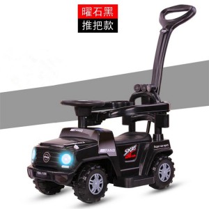 Car with push handle, electric car with fence, four-wheel stroller, electric car for baby boys, girls, children