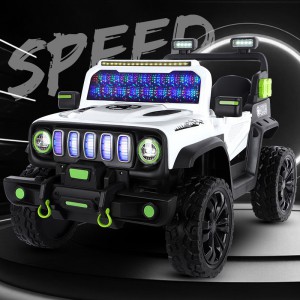 新款儿童四轮越野汽车电动车可坐人带遥控早教遥控摇摆小孩玩具车