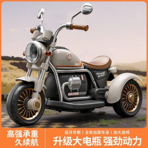 儿童电动摩托车三轮车男女孩宝宝电瓶车小孩可坐人充电遥控玩具车