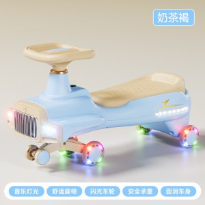 儿童扭扭车3-6岁亲子共乘大人可坐防侧翻扭扭车带蓝牙溜溜摇摆车
