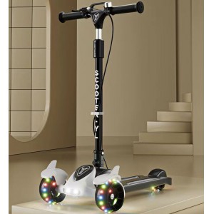 儿童滑板车2-14岁大车灯造型发光有音乐加高加宽大轮加大滑行车