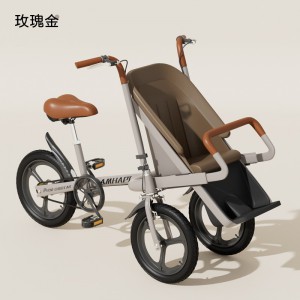 新品亲子母婴车反向装带娃神器遛娃代步三轮车接送孩子上学代步车