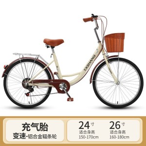 轻便通勤女款淑女复古自行车女士代步单车上班20.22.24寸女大学生