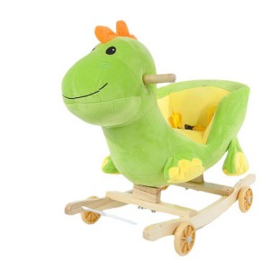 儿童木马溜溜车宝宝安抚摇椅周岁礼物卡通毛绒动物摇马摇摆木制车