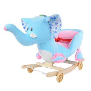 儿童木马溜溜车宝宝安抚摇椅周岁礼物卡通毛绒动物摇马摇摆木制车