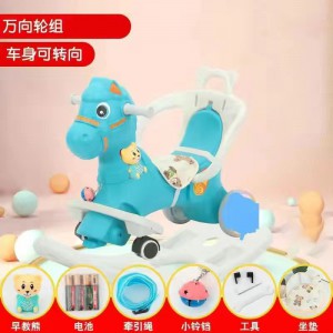 Children&#039;s rocking horse, household rocker, baby roller, 2-in-1 baby toy, 1st birthday gift