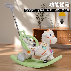 Children&#039;s rocking horse, household rocker, baby roller, 2-in-1 baby toy, 1st birthday gift