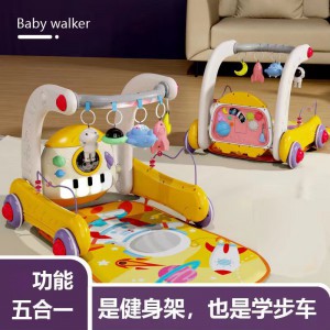 脚踏钢琴健身架新生儿多种功能婴儿助步车宝宝手推车防侧翻益智