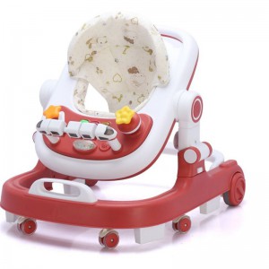 婴儿折叠塑料音乐推动婴儿学步车4合1 带轮子和座椅方盘学步车