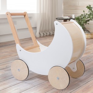 Nordic style children&#039;s stroller, wooden toddler walker, shopping cart, play house storage, small stroller, toy