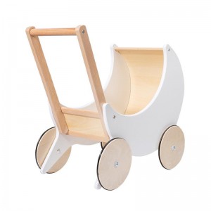 Nordic style children&#039;s stroller, wooden toddler walker, shopping cart, play house storage, small stroller, toy