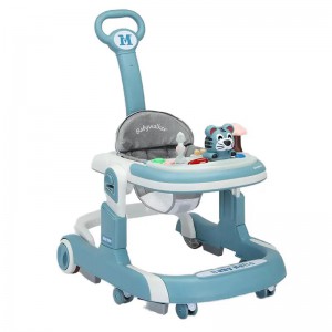 4合1多种功能婴儿学步车可折叠带音乐轮儿童步行棉质塑料制成