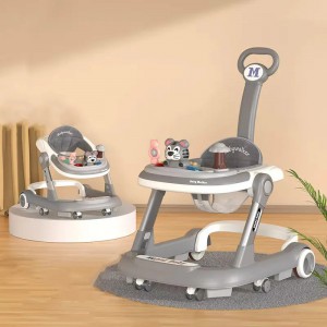 4合1多种功能婴儿学步车可折叠带音乐轮儿童步行棉质塑料制成