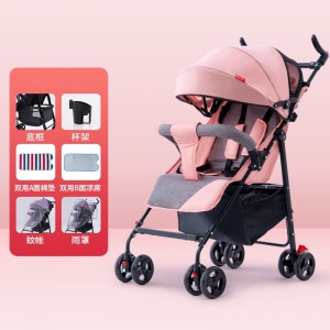 Baby stroller, can sit, can lie down, lightweight, portable, simple shock absorber, baby umbrella, folding baby stroller