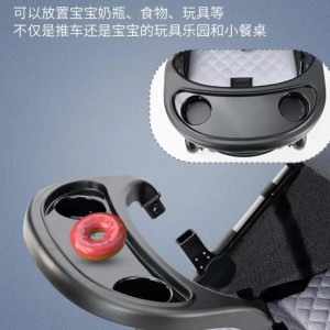 Baby walking artifact with plate, toy stroller, 0-3 year old, can sit and lie down, folding stroller with one hand, lightweight stroller