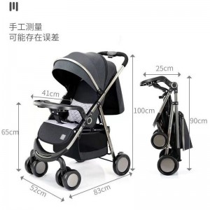 Baby walking artifact with plate, toy stroller, 0-3 year old, can sit and lie down, folding stroller with one hand, lightweight stroller