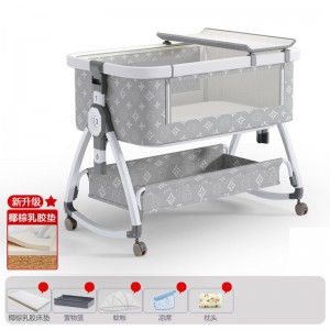 婴儿床可移动摇篮床便携式可折叠多种功能bb床新生儿宝宝床拼接大床
