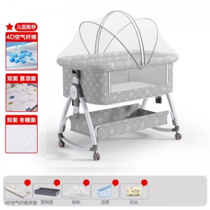婴儿床可移动摇篮床便携式可折叠多种功能bb床新生儿宝宝床拼接大床