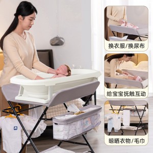 尿布台多种功能婴儿护理台宝宝抚触台新生儿换尿布台可折叠升降高度