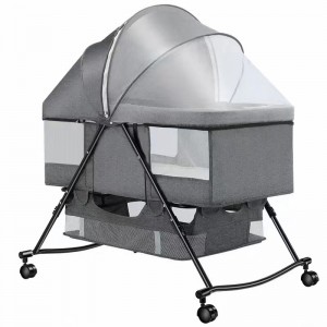 可移动折叠婴儿床新生儿多种功能宝宝床便携式摇篮床护理宝宝床拼接