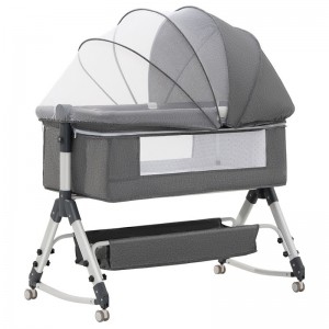 便携式可移动婴儿床可折叠高低调节拼接大床宝宝摇篮床bb床防溢奶