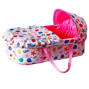 portable baby carrier, car mounted, reclining hand basket, baby crib, crib, bassinet