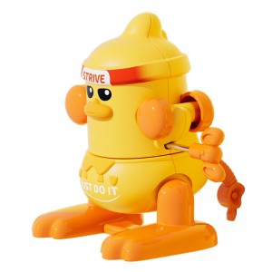 新品儿童上链发条翻斗小黄鸭翻跟斗翻身男女孩亲子互动发条小玩具