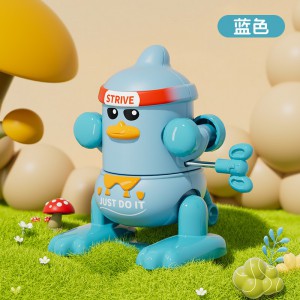 新品儿童上链发条翻斗小黄鸭翻跟斗翻身男女孩亲子互动发条小玩具