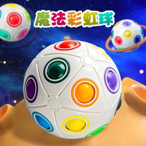 儿童玩具益智魔方彩虹球手指迷你足球异形魔方解压魔力球礼品