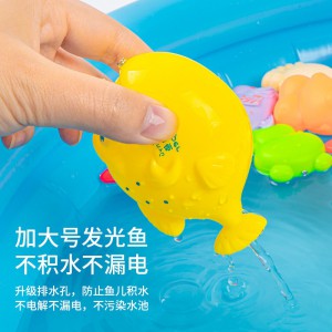 Magnetic fishing toy pool set for children fishing inflatable summer indoor water toys parent-child game fishing pond