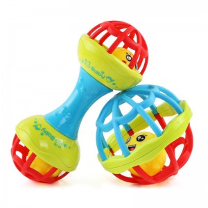 Baby boys and girls early education hand gripping bell fitness soft rubber hand rattle dental glue hand gripping ball baby toy 0-1 year old
