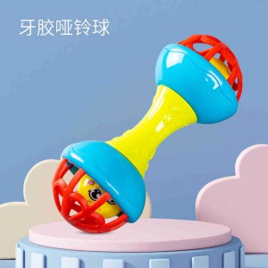 Baby boys and girls early education hand gripping bell fitness soft rubber hand rattle dental glue hand gripping ball baby toy 0-1 year old