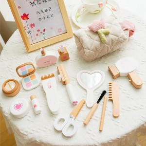 儿童木质梳妆台女孩公主化妆品玩具套装首饰盒过家家生日周岁礼物