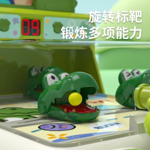 儿童鳄鱼弹珠机游戏机闯关射击计分打靶儿童益智早教亲子互动玩具