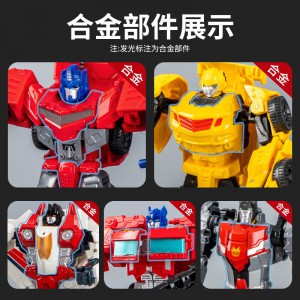 男孩玩具爆款手动变身汽车人恐龙模型机器人变形玩具反转车