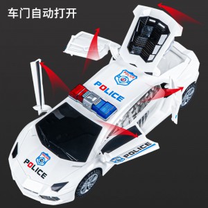 男孩儿童小汽车宝宝变形跳舞旋转发光警车电动万向车玩具夜市