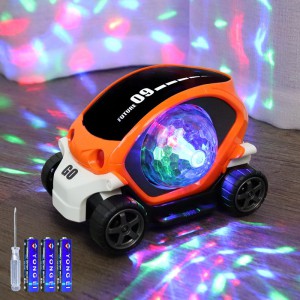 儿童电动玩具小汽车男孩闪光音乐玩具车电动万向灯光卡通玩具车女